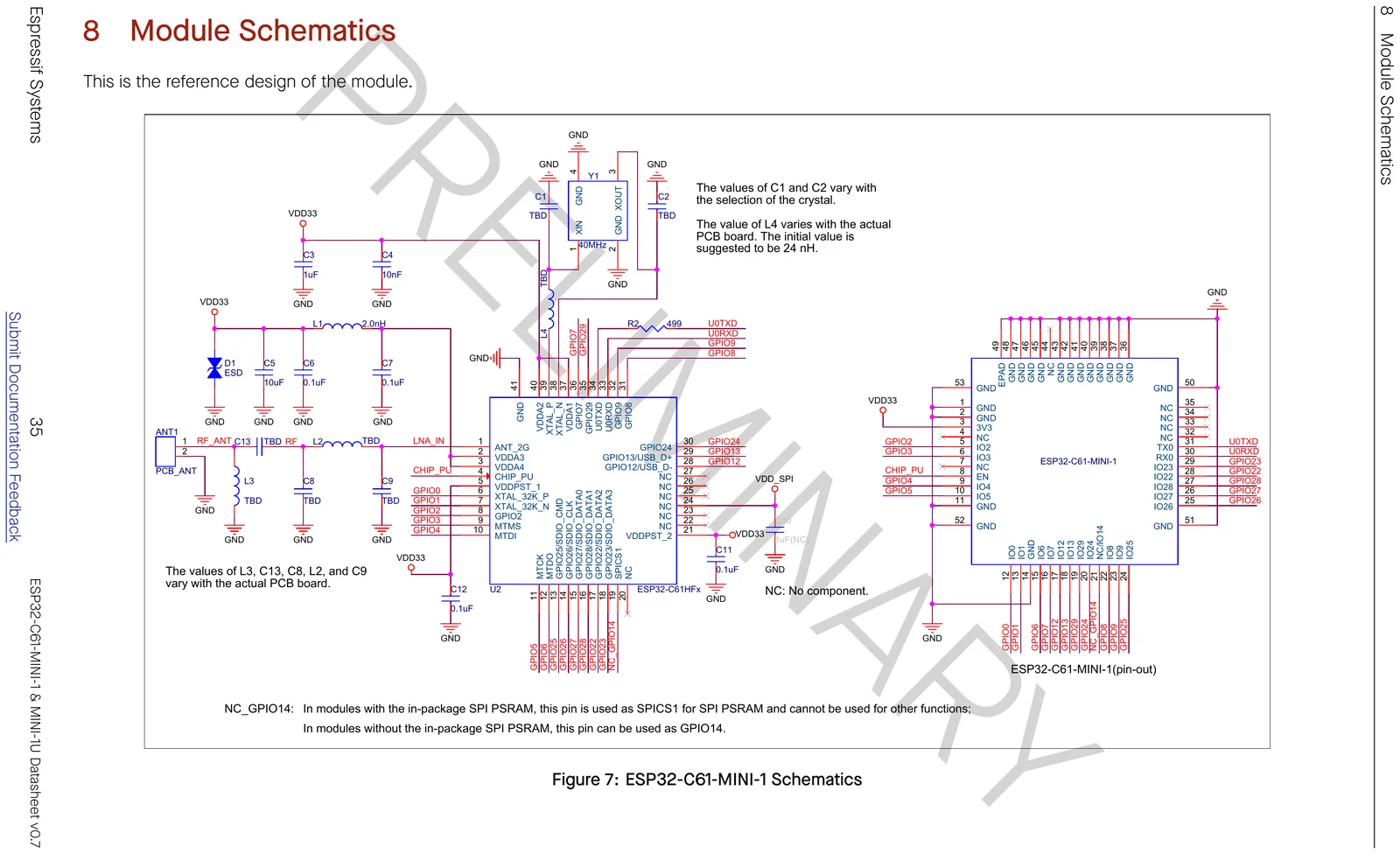 ESP32-C61-MINI-1 module reference-design schematic