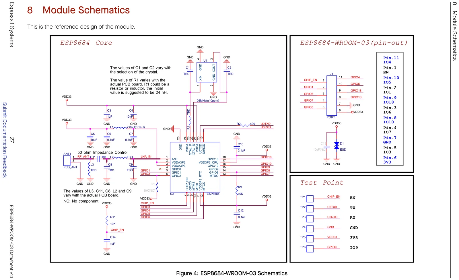 ESP8684-WROOM-03 module reference-design schematic